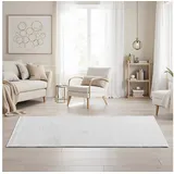 Homestyle4u Teppich Kurzflor 160x230 cm Grau Schlafzimmer Wohnzimmer 3022