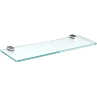 bijon Glasregal Glasablage Wandregal Glas Bad-Regal Glas Badezimmer Regal Badablage Ablageregal - 8mm Hartglas, 50 x 12 cm, Milchglas + Halterung H - Edelstahl Optik