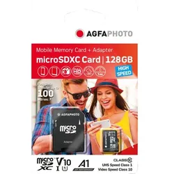 AgfaPhoto MicroSDXC UHS-I  128GB High Speed Class 10 U1 V10