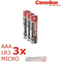 3 x Batterie Micro AAA LR3 1,5V PLUS Alkaline - Leistung auf Dauer - CAMELION
