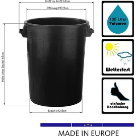 BigDean Universaltonne 100 l Schwarz