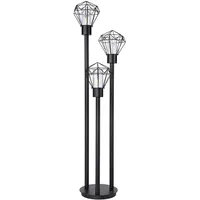 GLOBO Stehleuchte, Metall schwarz, Gitter 3 flammig, H 170