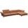 flexlux Ecksofa Salino, Funktionssofa mit Recamiere, Relaxsofa, Ecksofa, Sofa mit Arm- und Kopfteil-Verstellungen, Kaltschaum & Stahl-Wellen braun