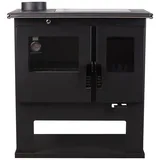 VERSO CS  Ceran INOX 7,7 kW Holzherd links Dauerbrandfähig ЕЕК А+  BImSchV-2