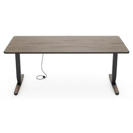 Yaasa Schreibtisch Desk Pro 200 x 80 cm Eiche dunkel/Schwarz