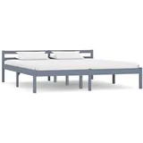 vidaXL Massivholzbett 180 x 200 cm Grau