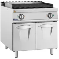Royal Catering Elektro-Lavasteingrill Lavasteine-Grill mit Unterschrank 8,1 kW 400 V Edelstahl