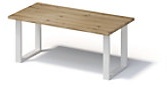 Bisley Fortis Table Regular, 1800 x 900 mm, gerade Kante, geölte Oberfläche, O-Gestell, Oberfläche: P natürlich / Gestellfarbe: 396 verkehrsweiß