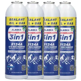 OEM Alaska Kältemittel 3in1 R134a mit PAG 100 Öl und Leckdichtmittel