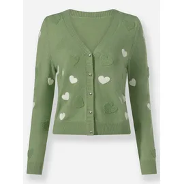 Inspirationen Strickjacke in Eucalyptus-Ecru-gemustert 54
