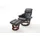 InnoSeat Relaxsessel Calgary Leder 85 x 105 x 85 cm Schwarz mit Hocker