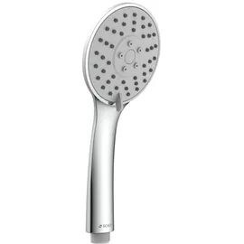 Schütte Handbrause NAPOLI | Samtstrahl-Technologie | Duschkopf mit 3 Strahlarten und Wasserstopp-Funktion | Brausekopf Antikalk für die Dusche | Chrom