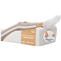 Blumtal Ergonomisches Venenkissen - höhenverstellbares Beinkissen gegen schwere Beine - Lagerungskissen Erwachsene - Kissen zum Hochlagern der Beine - Beinerhöhungskissen mit waschbarem Bezug in Weiß