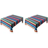 Janasiba 2 x mexikanische Decke Sarape Picknickdecke Hot Rod für und Yoga, 150 x 215 cm