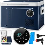 KESSER Kühlbox Kompressor 2in1 Doppelzone Kühl & Gefrierfach elektrische Gefrierbox, 40 l, mit 2x Kühlakkus & LED-Touch-Bedienung Kühlschrank bis -20 °C blau