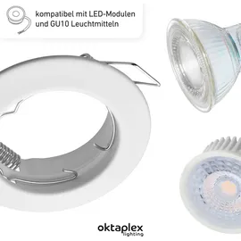 Oktaplex lighting 3er Set Oktaplex Einbaustrahler inkl. LED Modul 2.700K warmweiß - Deckenspots Weiß - Weiß