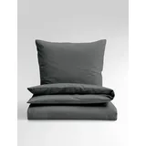 BIERBAUM Bettwäsche Biber Uni Grau 155 x 220 cm + 2 x 40 x 80 cm