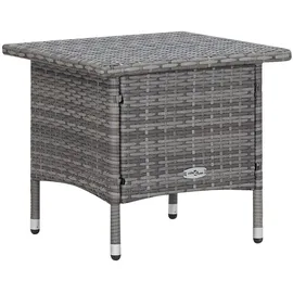 vidaXL 3 tlg. Garten Lounge Gartenmöbel Set, Kissen Poly Rattan, Grau - Garten-Lounge-Set - Gartenlounge-Set - Gartenmöbel-Set - Loungemöbel-Set - Grau