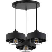 KAR LIGHTING Pendelleuchte 3-flammig aus Metall in Schwarz, höhenverstellbar | E27 Fassung | LED geeignet | Hängelampe für Wohnzimmer, Esszimmer, Küche, Büro oder Schlafzimmer