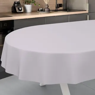 ANRO Wachstuch-Tischdecke Tischdecke abwaschbar Wachstuch Garten-Tischdecke Outdoor Indoor Oval 200x140cm Schnittkante Grau
