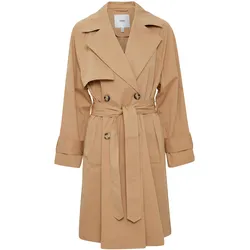 Trenchcoat ICHI "Trenchcoat IHElova", Damen, Gr. 44, braun (tannin), Obermaterial: 100% Polyester PES., modisch, knielang, Mäntel