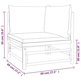 vidaXL Garten-Lounge-Set 2-tlg. lila Bambus
