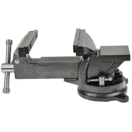 tooltek GEKO | Schraubstock, mit Amboss, 125mm Spannweite, Tischschraubstock drehbar 360