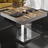 GGM Möbel Bistro Loungetisch 70 x 70 x 41 cm Vintage Old/Edelstahl