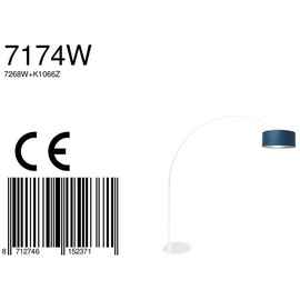 Steinhauer Stehleuchte Sparkled Light in Weiß und Blau E27, 500mm
