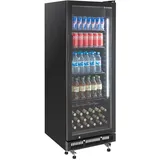 GastroHero Getränkekühlschrank GKS-230 I 230 L Getränkekühlschrank mit Glastür & LED I Flaschenkühlschrank abschließbar I Bierkühlschrank 0 bis +8 °C