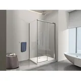 Nala – Duschkabine Mit Fester Seitenwand Und Fronttür Mit Soft-close-dämpfung, 8 Mm, H 200, Rahmen In Glänzendem Chrom Cm 110(108-110)x160(157-160)