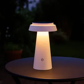 GLOBO Solarleuchte Kunststoff H 23 cm inkl. Touchdimmer weiß
