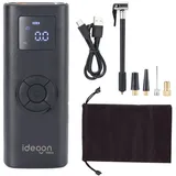 shop'n smile ideoon Akku-Luftpumpe Akku Kompressor 150PSI Mobile Luftpumpe für Reifen & Bälle 4000mAh 35W, Auto-Stopp-Funktion 150 psi LCD-Display & LED-Taschenlampe schwarz