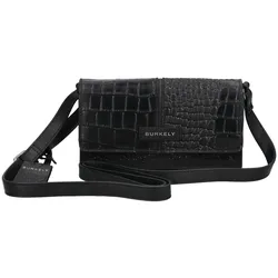 Umhängetasche BURKELY "BURKELY Taschen Leder", Damen, Gr. one size, schwarz, Leder, Taschen