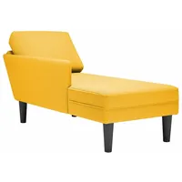 VidaXL Chaiselongue mit Kissen Hellgelb Cordstoff