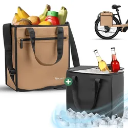 Fahrradtasche & Einkaufstasche 25L inkl. Kühltasche - Beige - Neu,oft gekauft
