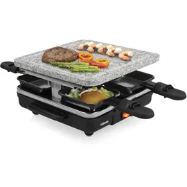Tristar RA-2745 Raclette 4 Pfännchen mit Grillstein Schwarz/Grau