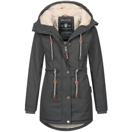 Navahoo Damen, Winterjacke mit Teddyfell Winter Jacke warm gefüttert B991 [B991-Ireliaa-Anthrazit-Gr.M] - M