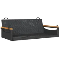 Furnicato Hängebank Schwarz 109x62x40 cm Poly Rattan