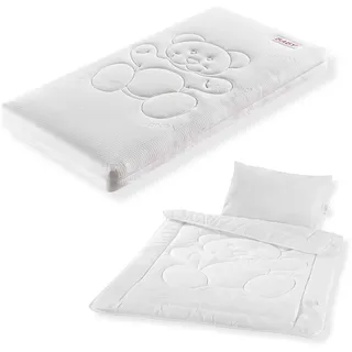Sparset Junior Duo – Kindermatratze m. Trittkante 70x160 cm, inkl. Decke und Kissen