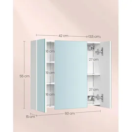 Songmics SKY 60 cm weiß