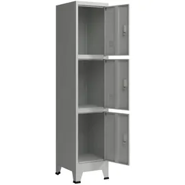 [en.casa] Schließfachschrank Stahl 180x38x45 cm Grau abschließbar