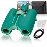 Bresser Junior 8810630B4K - Kinderfernglas 6x21, 6-fach Vergrößerung, 21mm Objektiv, inkl. Tasche, Tragriemen und Reinigungstuch, grün