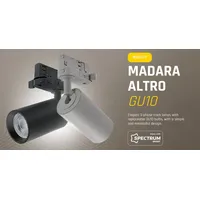 SpectrumLED Madara Altro LED GU10 Stromschienenstrahler mit Universal 3-Phasen