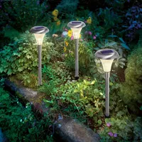 esotec Gartenfackel Edelstahl 34 cm 3er Set silber