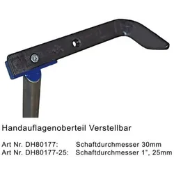 Hager Handauflagenoberteil gebogen-stufenlos verstellbar