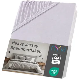 nyvi Spannbettlaken DreamScience Heavy Jersey 120 x 200 - 130 x 200 cm Silber