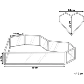 Beliani Dekotablett Herzform Glas transparent