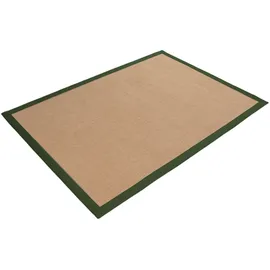 carpetfine Sisalteppich Sisal, auch als Läufer erhältlich, rechteckig, Höhe: 5 mm, mit farbiger Bordüre, Anti Rutsch Rückseite, viele Größen, Wohnzimmer grün 60 cm x 110 cm x 5 mm