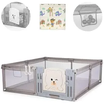 Chipolino Laufstall Amico Set Spielmatte 180 x 200 cm Halteringe Türe ab 1 Jahr beige